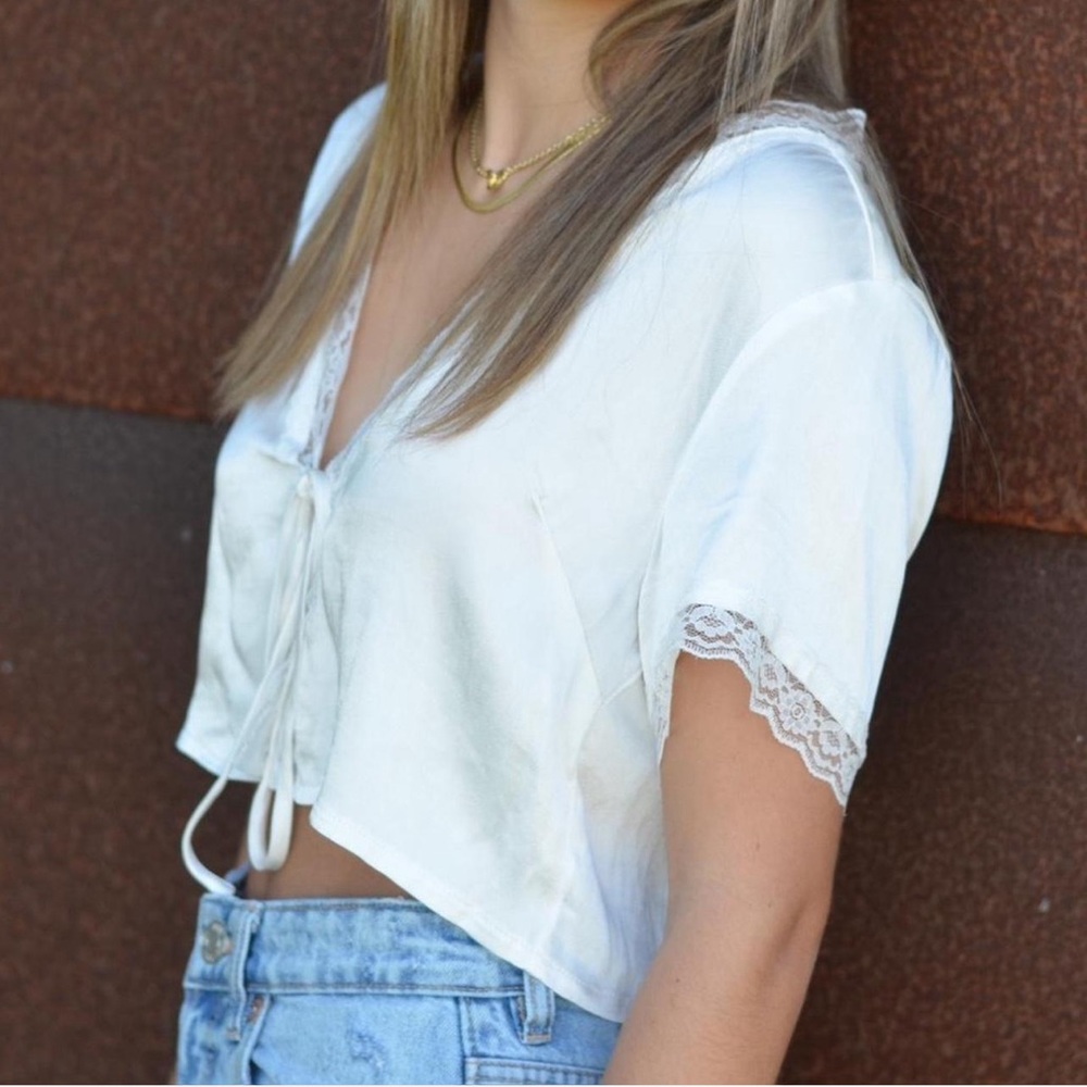 White princess polly silk top
